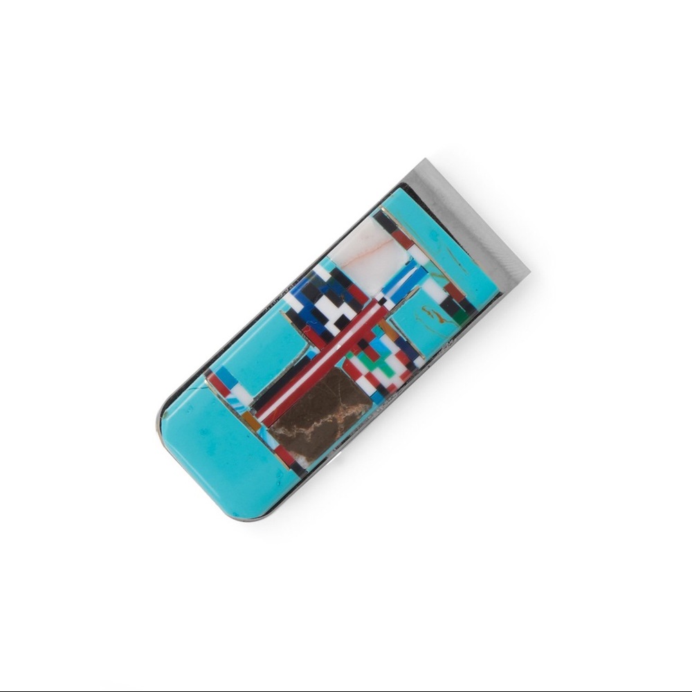 NEW - Men’s Stainless Steel Imitation Stone Money Clip INCLUDES ENGRAVING.